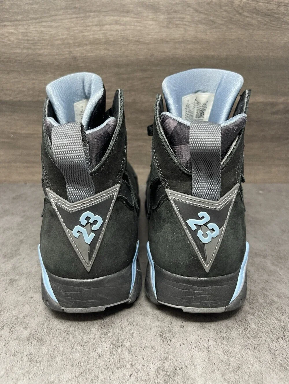 Air Jordan 7 Retro Chambray Black Blue Mens Size 9 Sneakers Shoes Lot CU9307-004